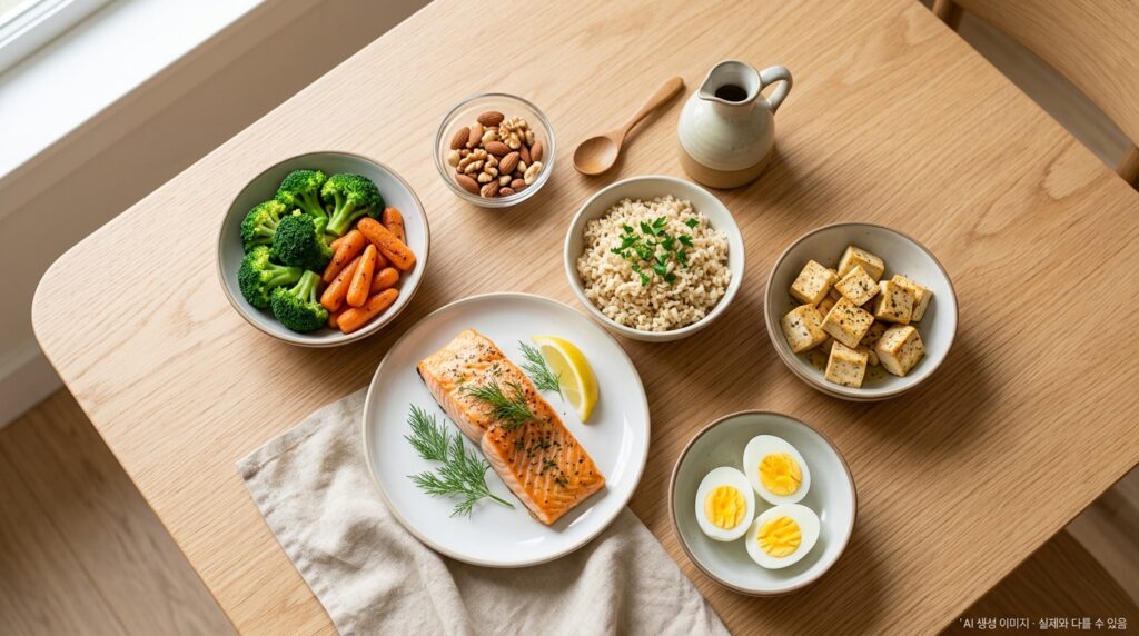 유방암 수술 후 식단 관리 — 채소, 생선, 두부, 통곡물 중심의 균형 잡힌 회복 식단