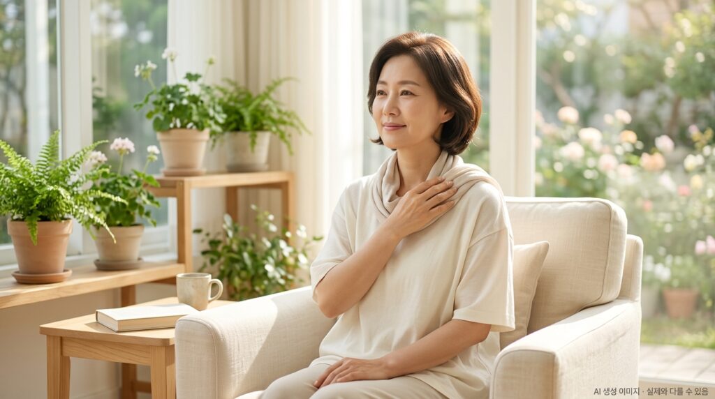 방사선 치료 후 피부 회복 기간 — 치료 종료 후 피부가 점차 회복되는 과정을 나타낸 이미지